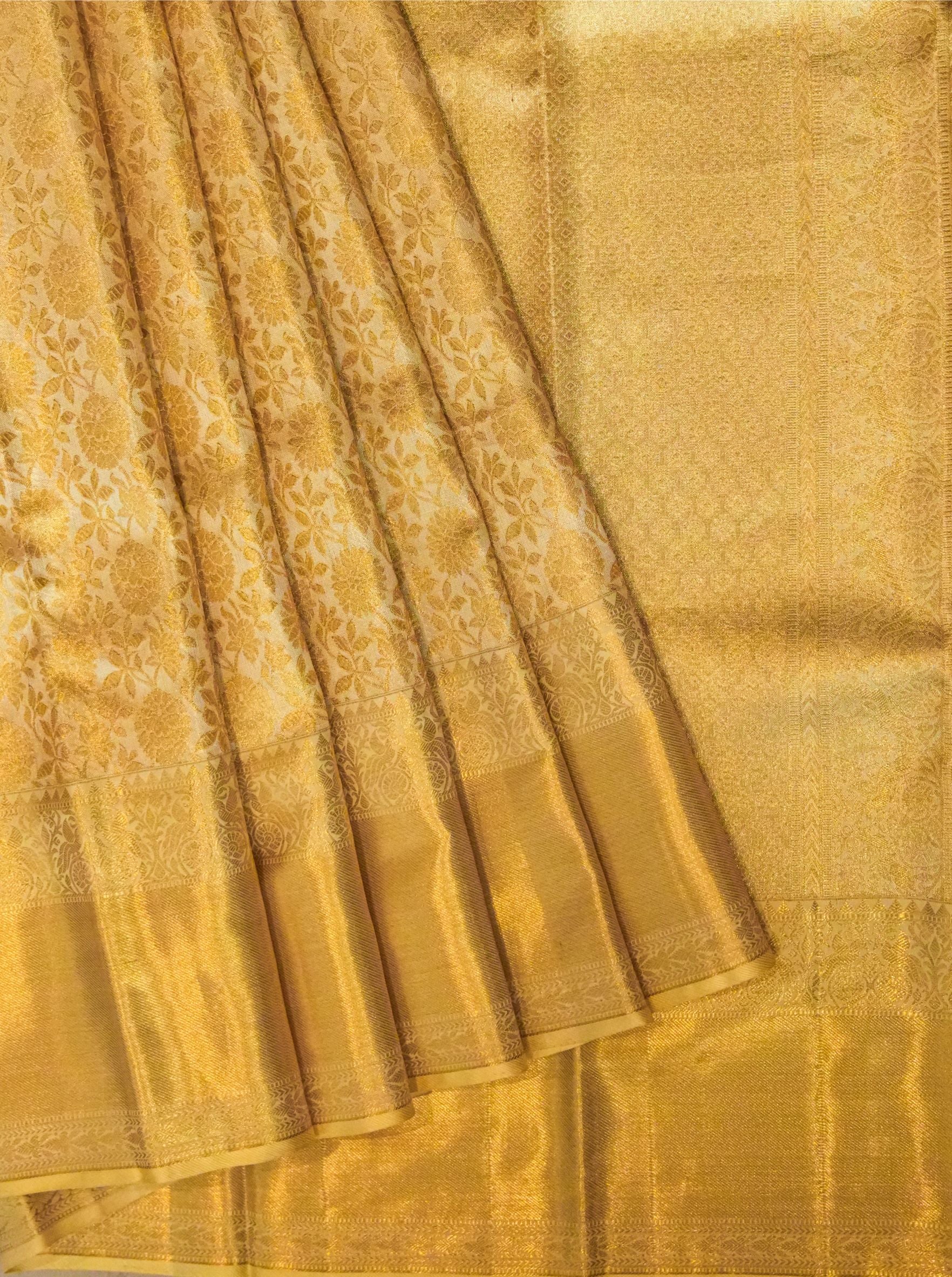 Kavacha Gold Tissue Floral Saree