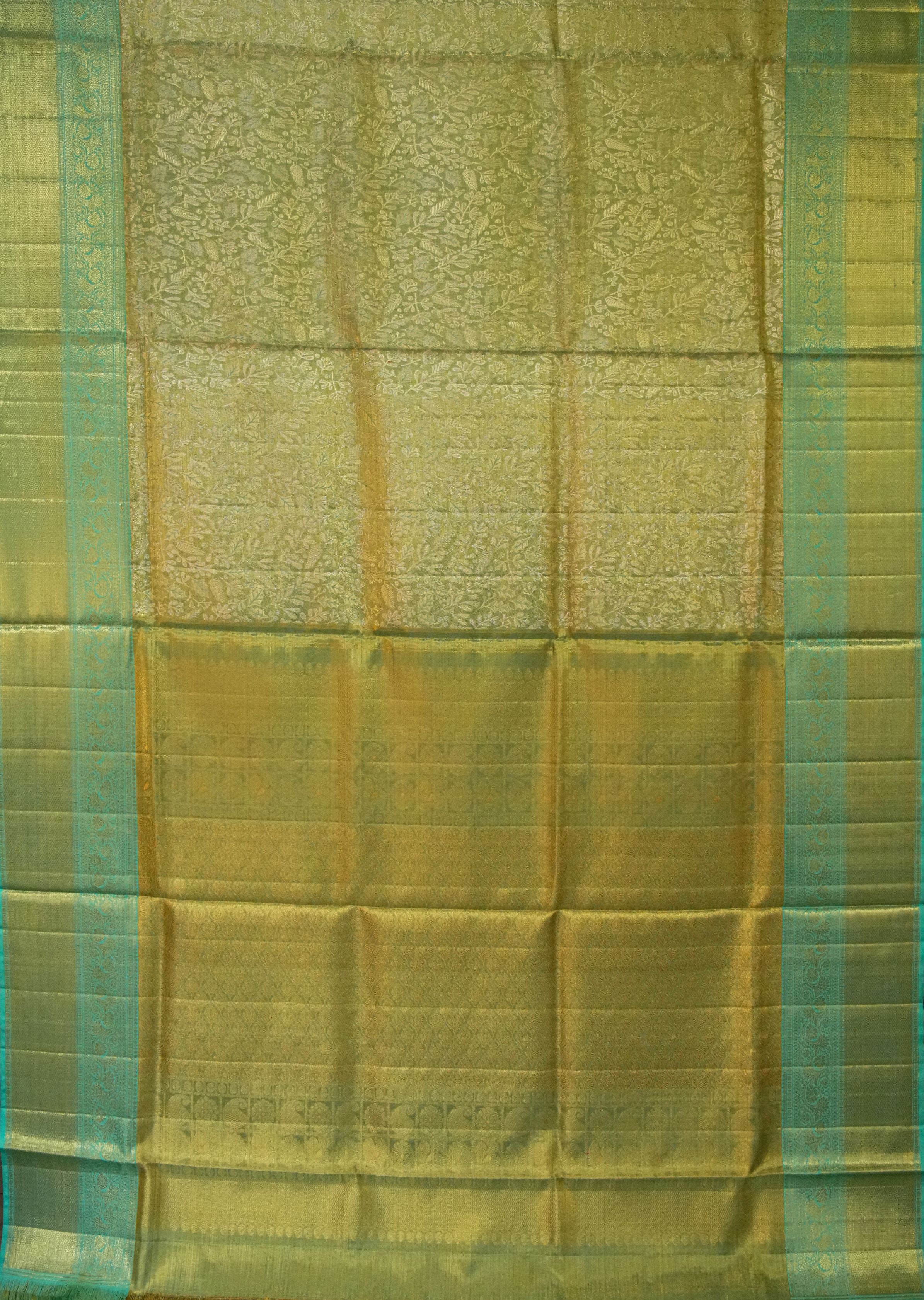 Florence Aqua Blue Tissue Kanchi Saree