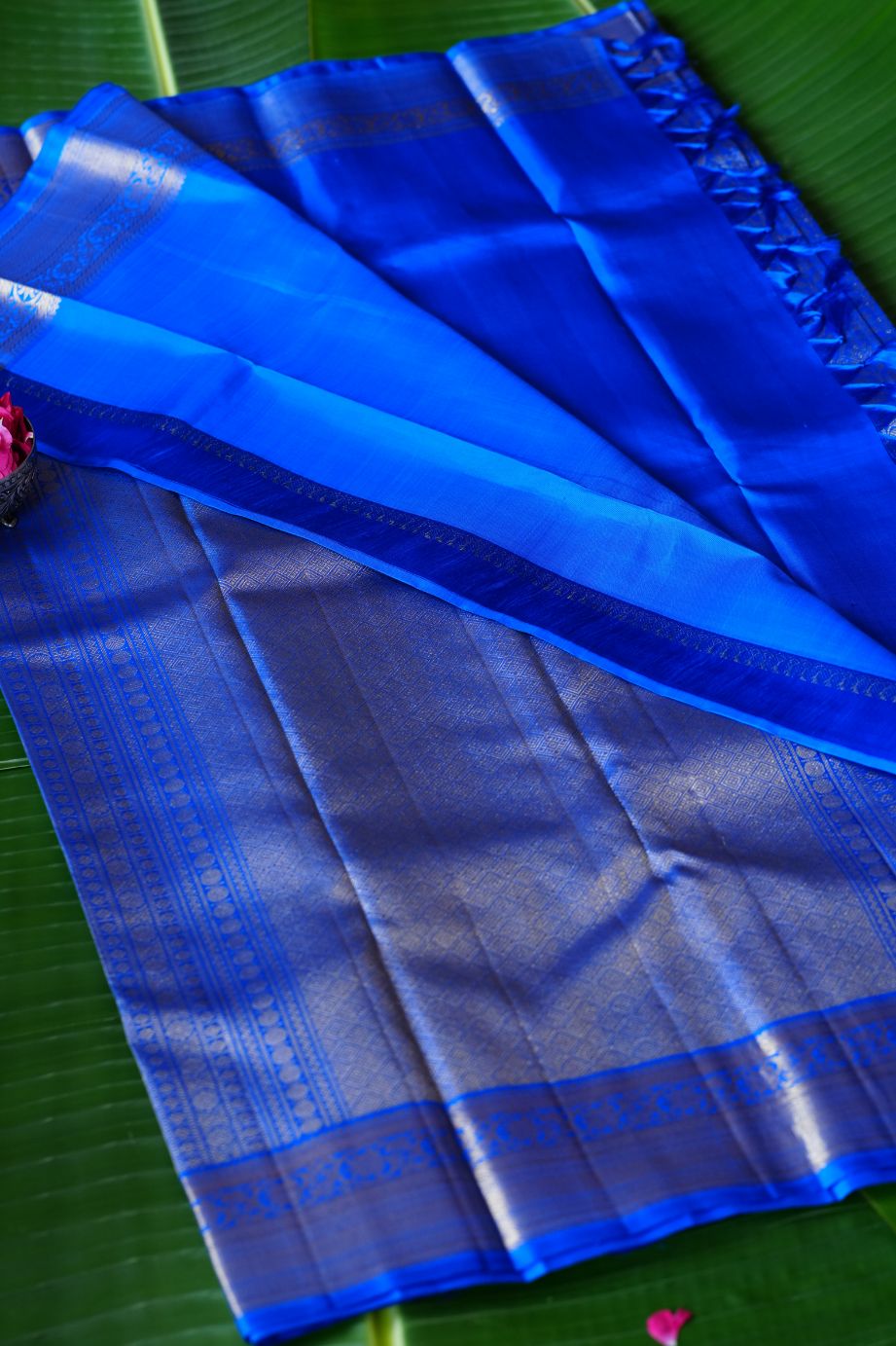 Royal Blue Floral Kanchi Saree