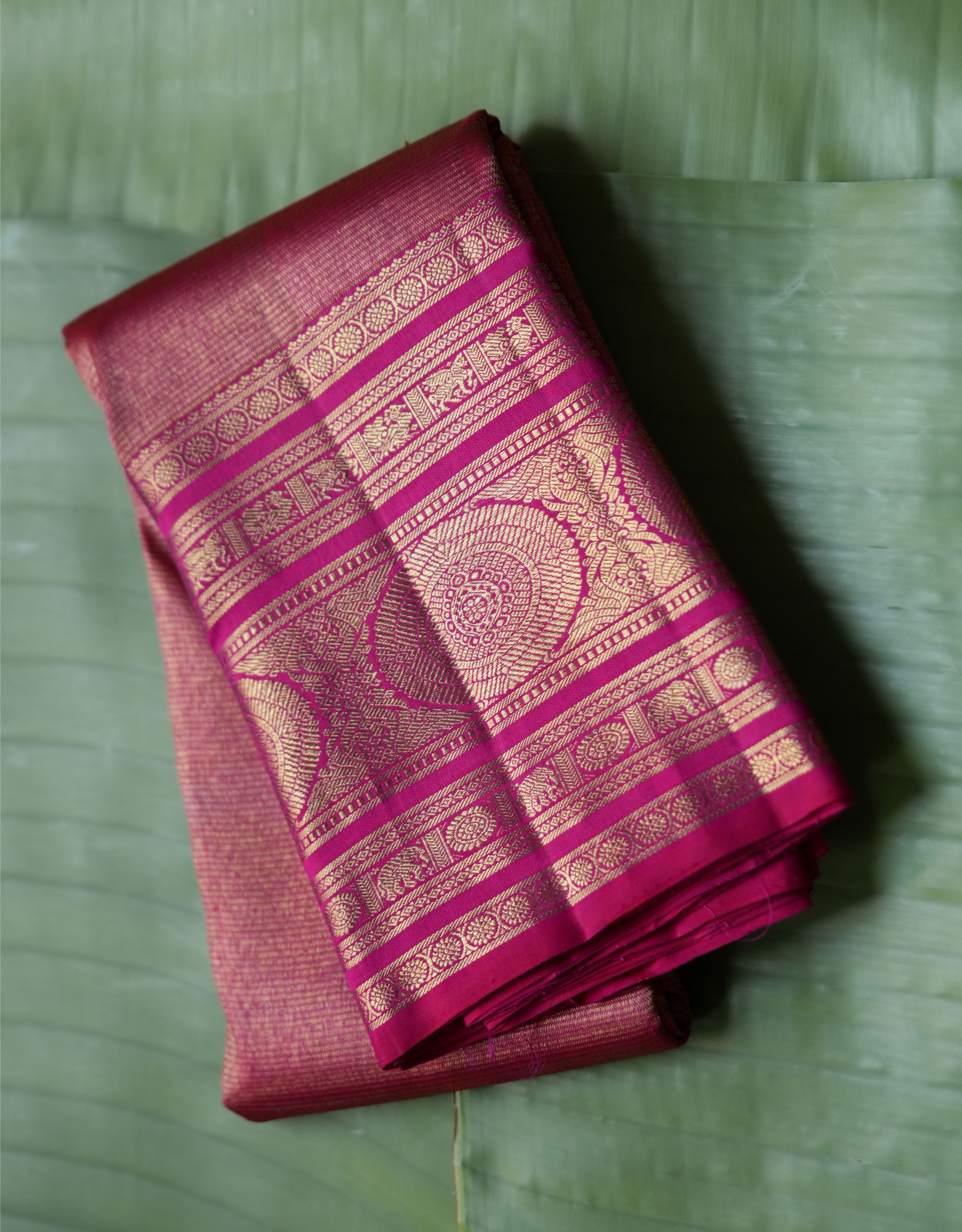 Pink Vintage Tissue Saree with Traditional Border
