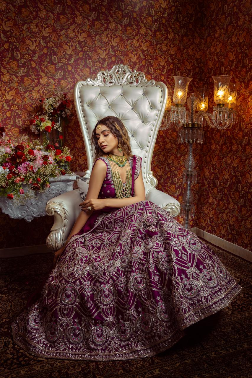 Vibrant Wine Lehenga Set 1