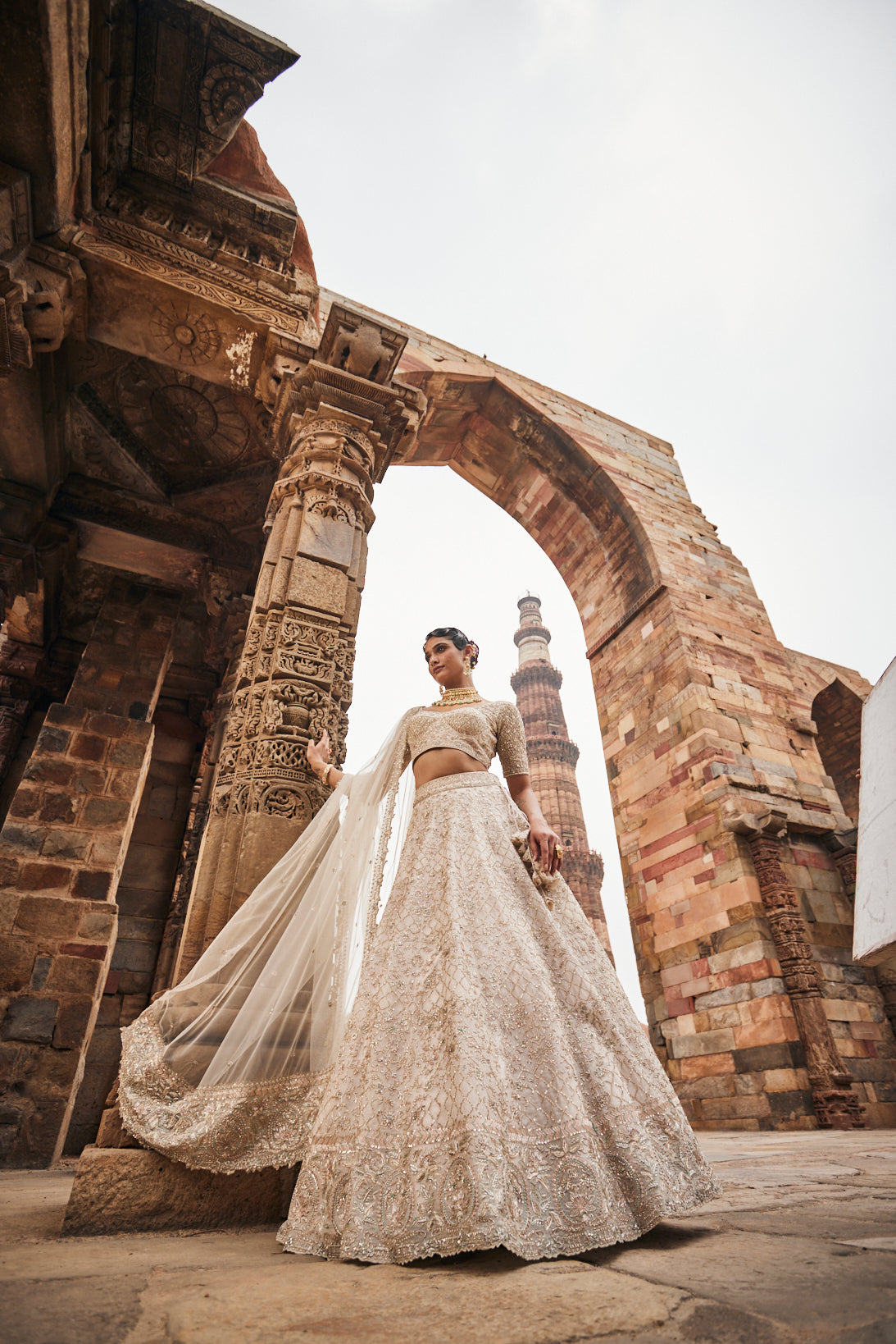 Parchment Bridal lehenga set