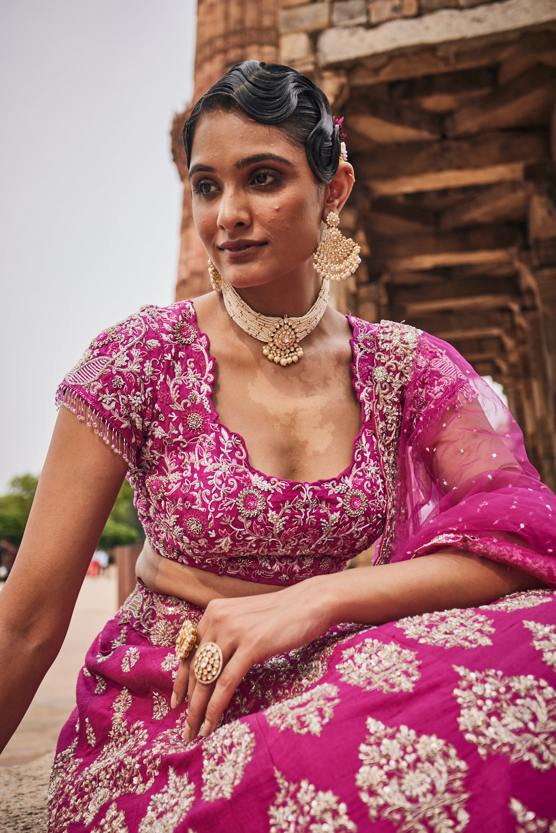 Rubicund bridal lehenga set