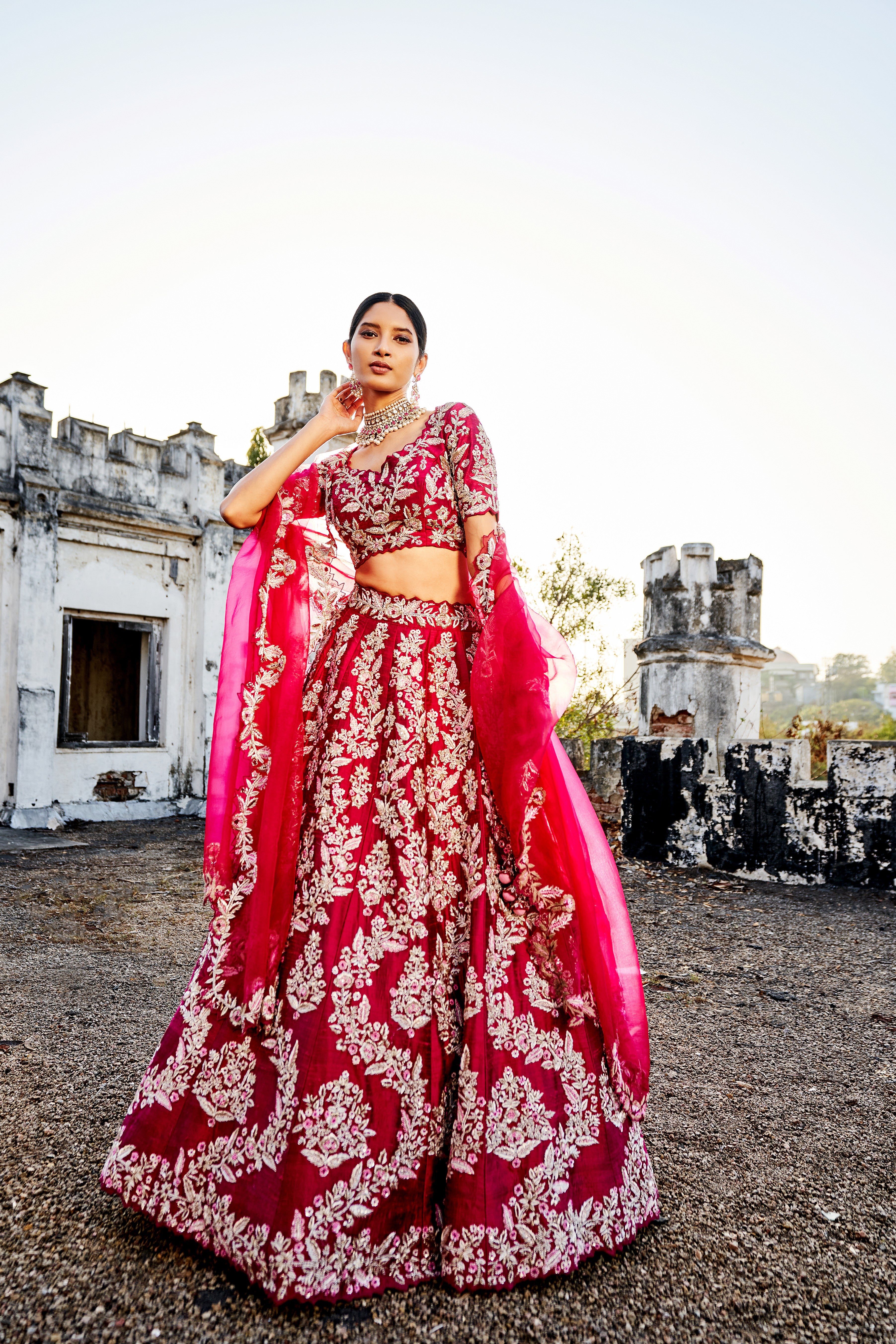 Mariam Bright pink lehenga set