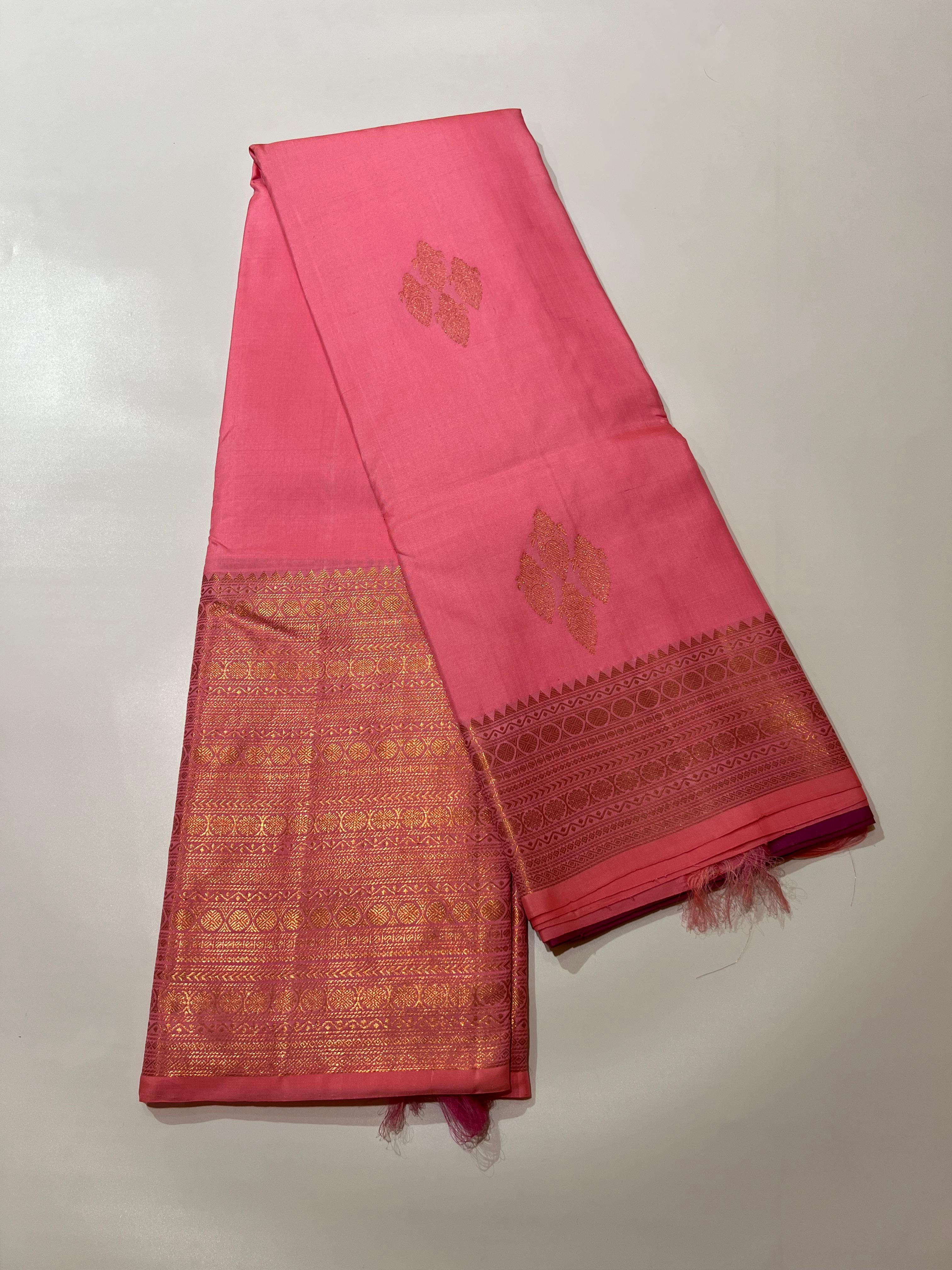 Pink kanjeevaram silk saree