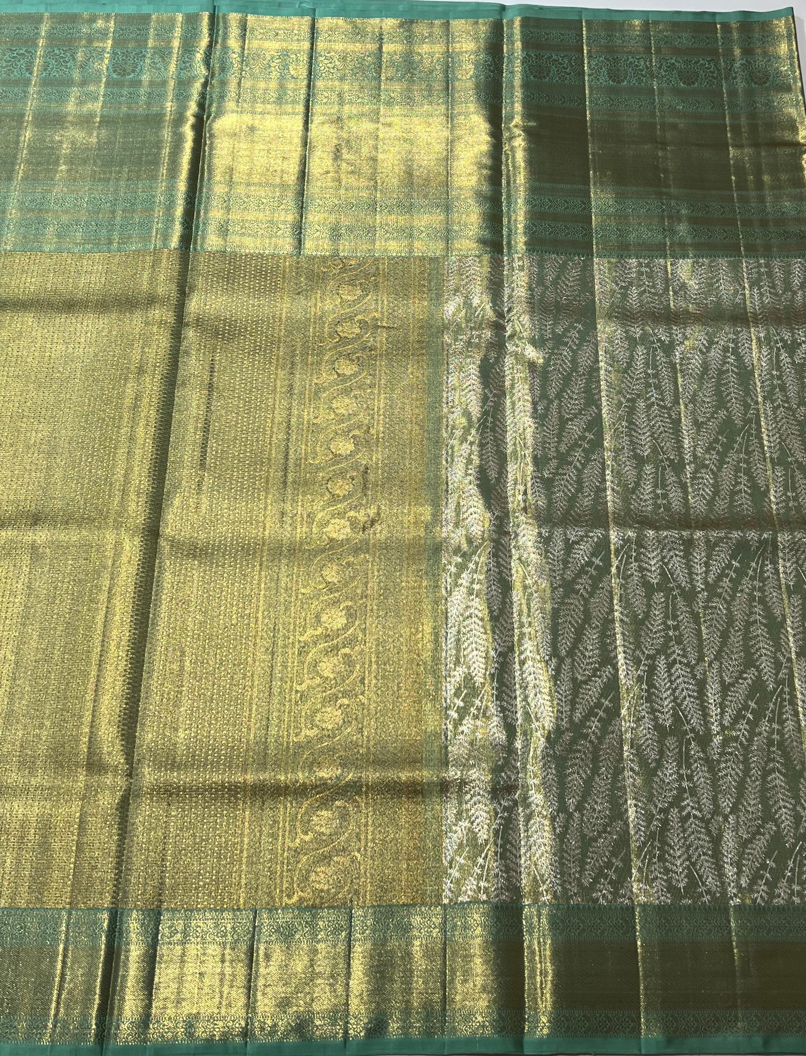 Light green Kanjeevaram silk saree