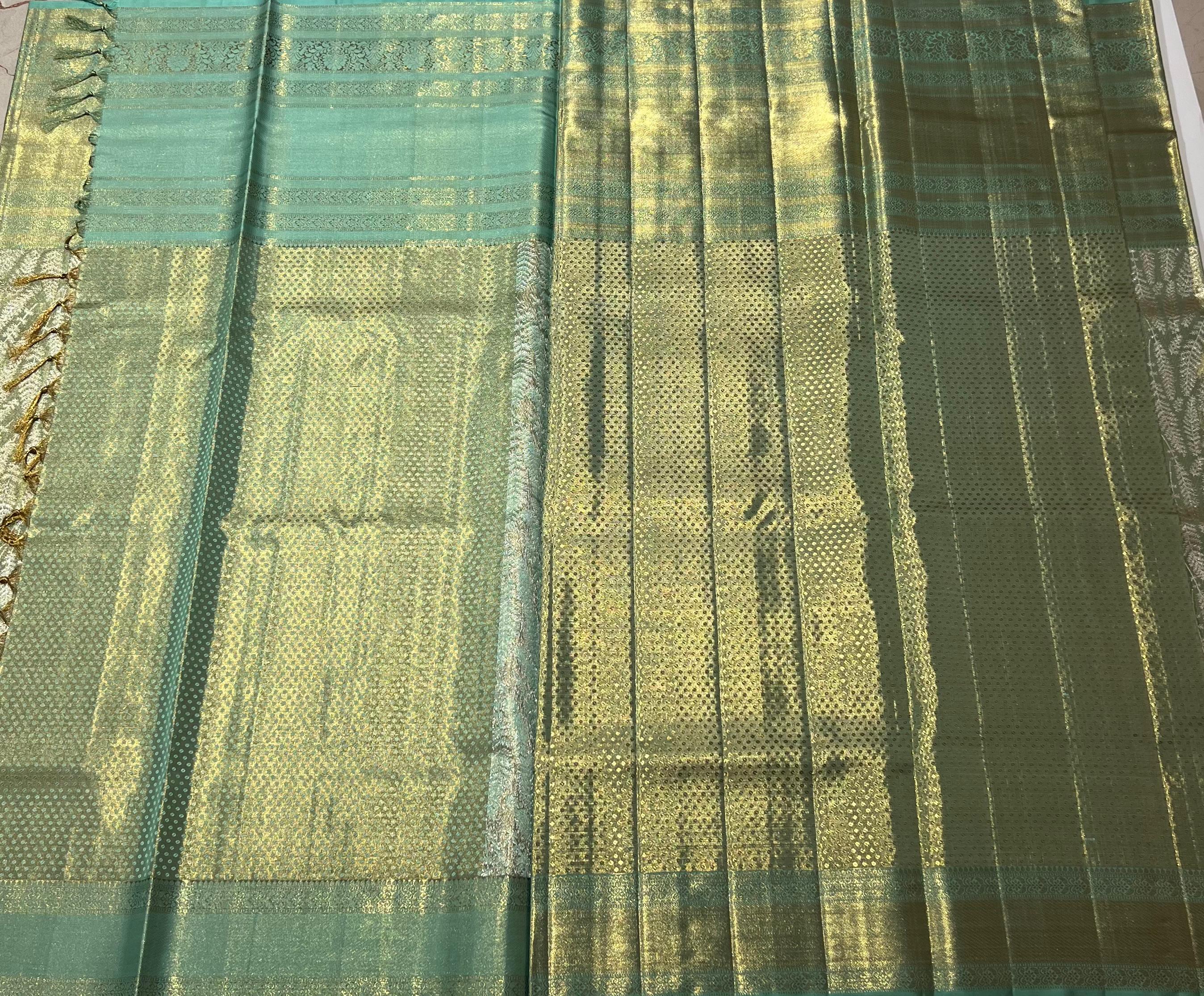 Light green Kanjeevaram silk saree