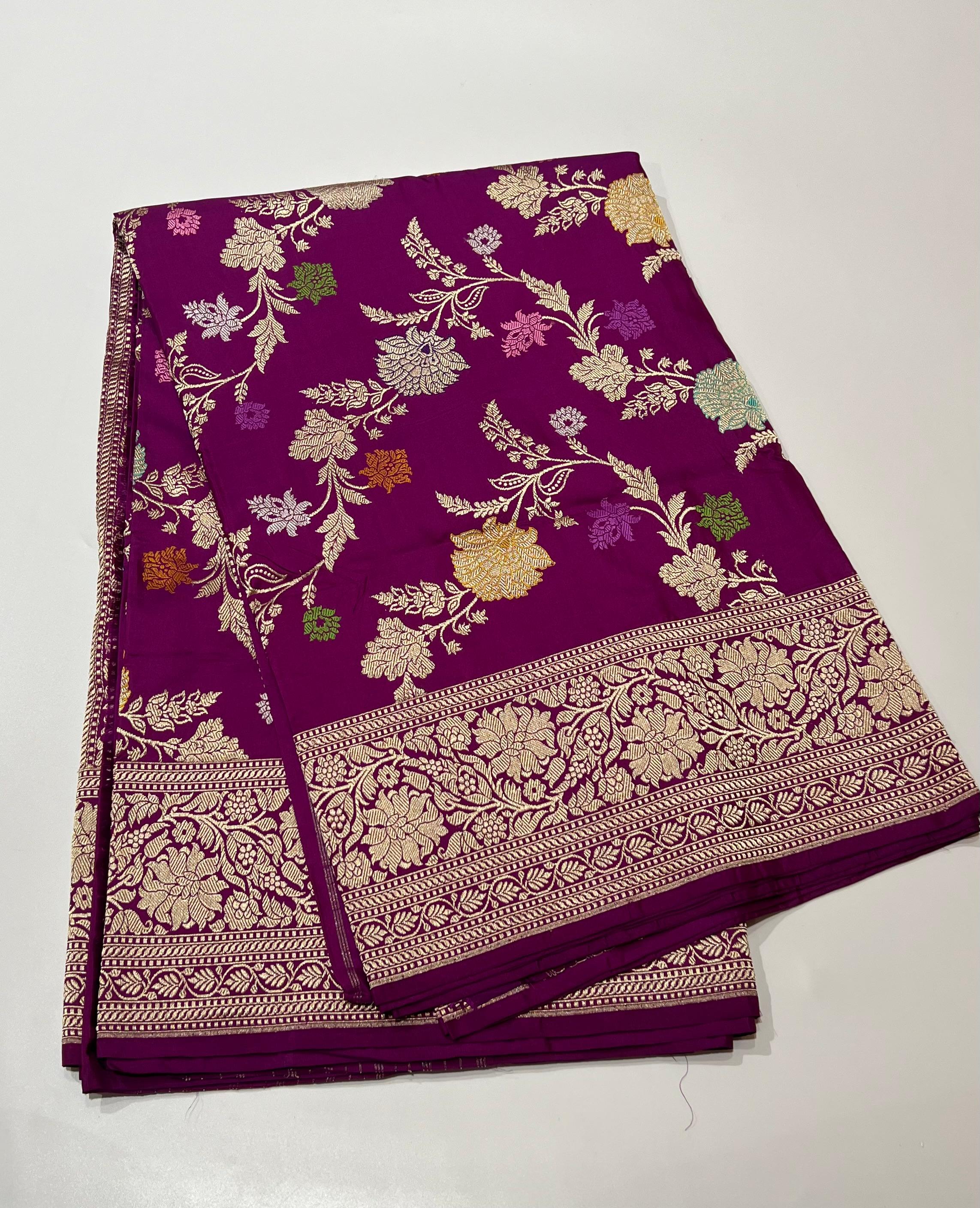 Purple Banarasi saree