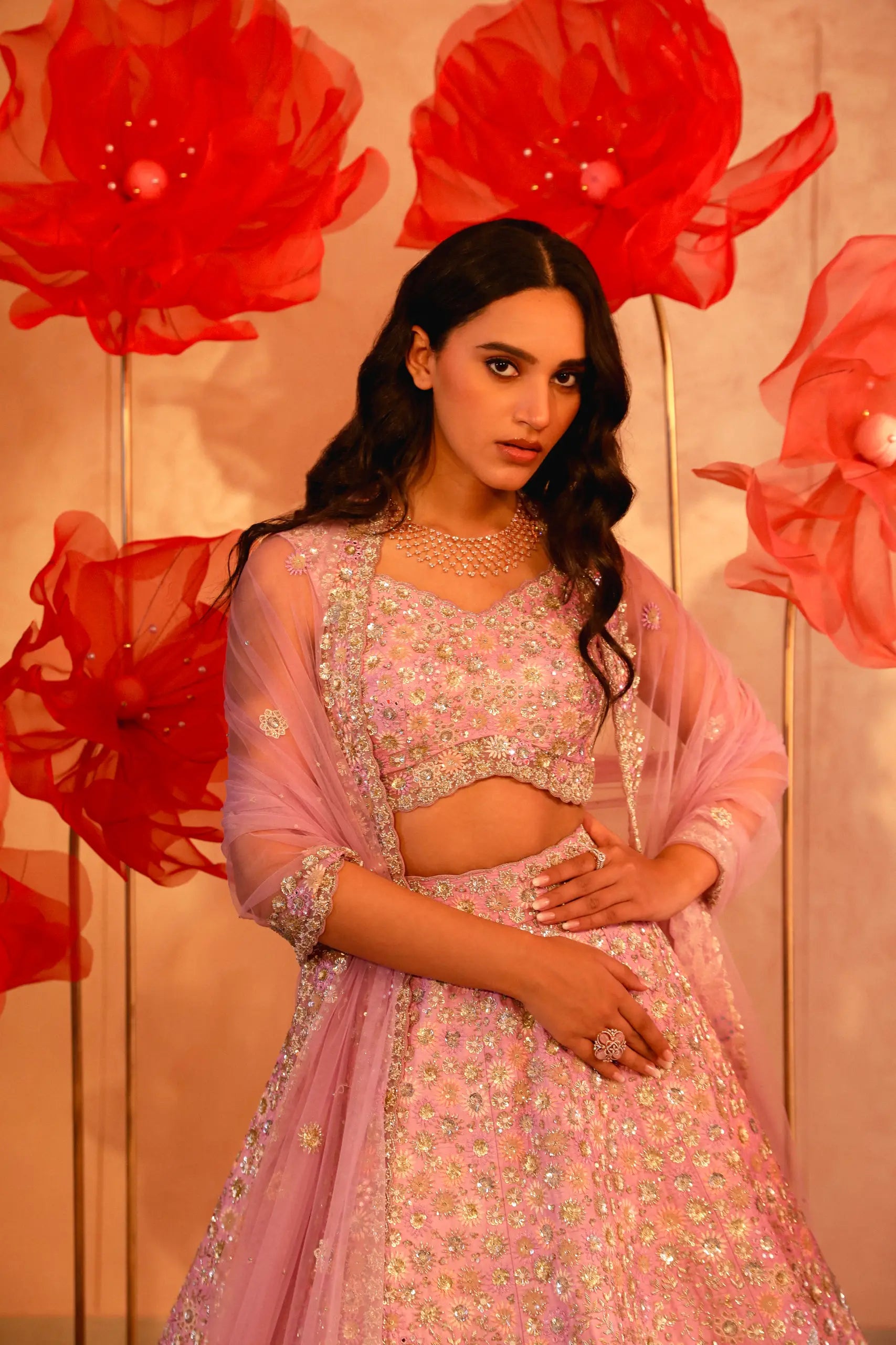 Lavish Lavender Bridal Lehenga Set