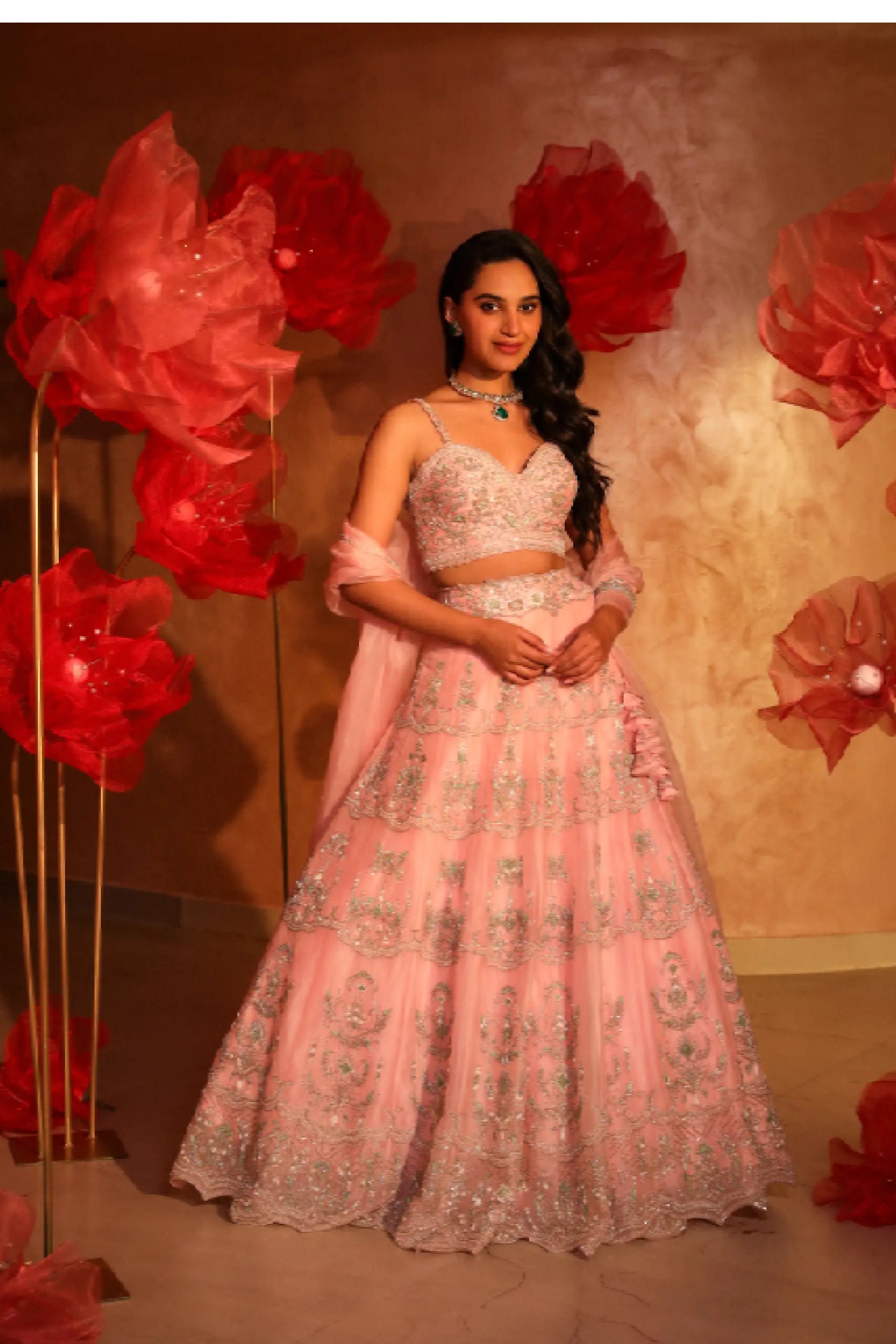 Charismatic Pink Bridal Lehenga Set1