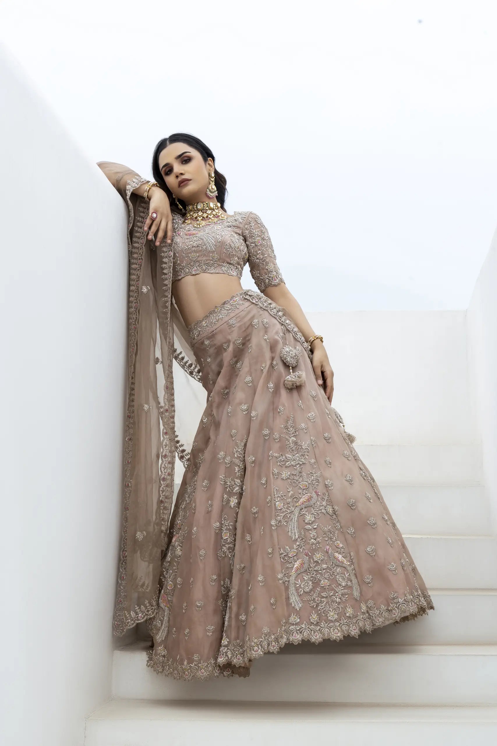 Taupe Beige Lehenga set